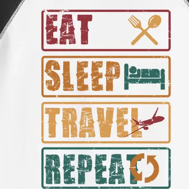 Eat Sleep Travel Repeat Travel Lover Humor Quote Design Gift Toddler Fine Jersey T-Shirt