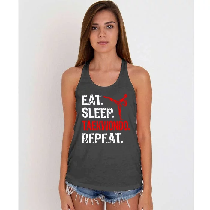 Eat Sleep Taekwondo Repeat Taekwondo Player Funny Women's Knotted Racerback Tank