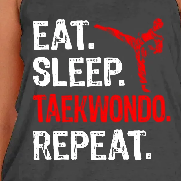 Eat Sleep Taekwondo Repeat Taekwondo Player Funny Women's Knotted Racerback Tank