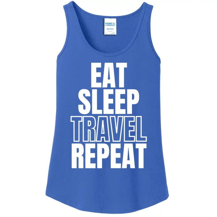 Eat Sleep Travel Repeat Meaningful Gift Ladies Essential Tank