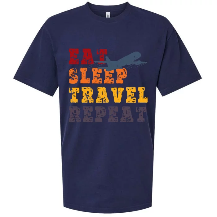 Eat Sleep Travel Repeat Travel Lover Humor Quote Design Great Gift Sueded Cloud Jersey T-Shirt