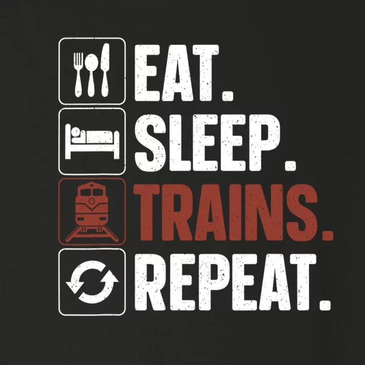 Eat Sleep Trains Repeat Funny Train Locomotive Driver Toddler Long Sleeve Shirt