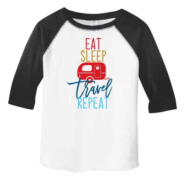 Eat Sleep Travel Repeat Travel Lover Humor Quote Design Gift Toddler Fine Jersey T-Shirt