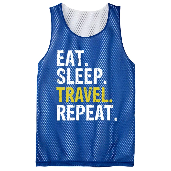 Eat Sleep Travel Repeat Traveler Gift Mesh Reversible Basketball Jersey Tank