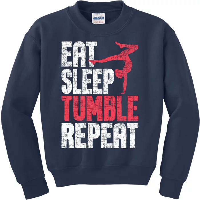 Eat Sleep Tumble Repeat Gymnast Aerobics Gymnastics Lover Kids Sweatshirt