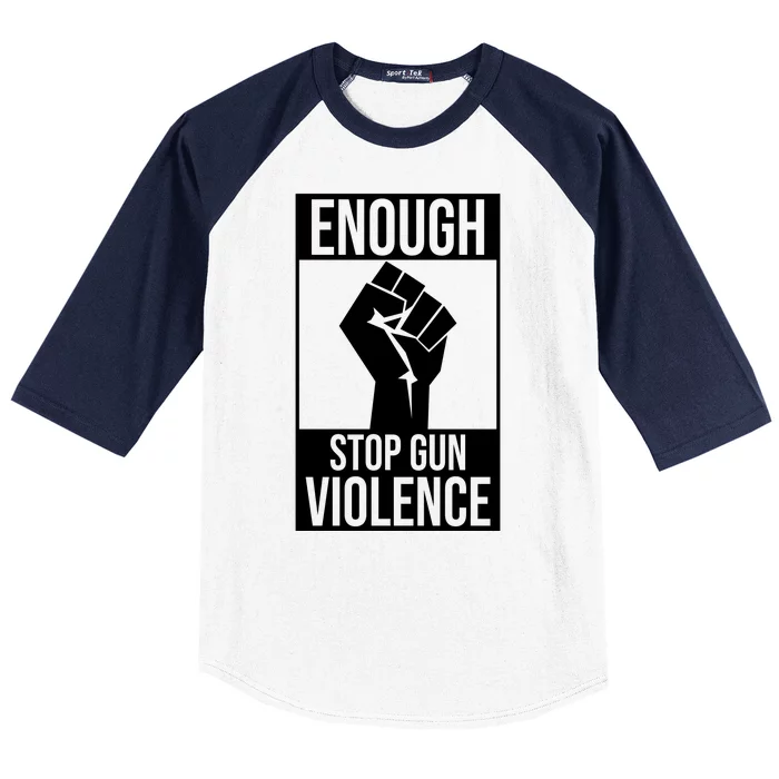 Enough Stop The Violence Fist Baseball Sleeve Shirt