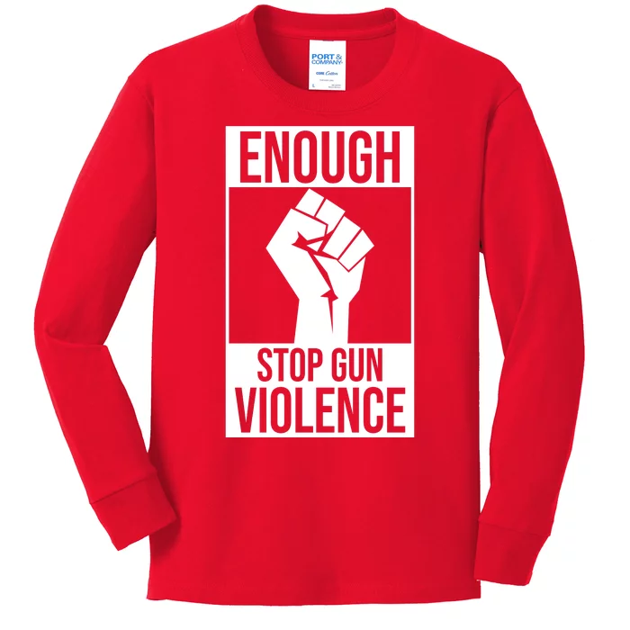 Enough Stop The Violence Fist Kids Long Sleeve Shirt