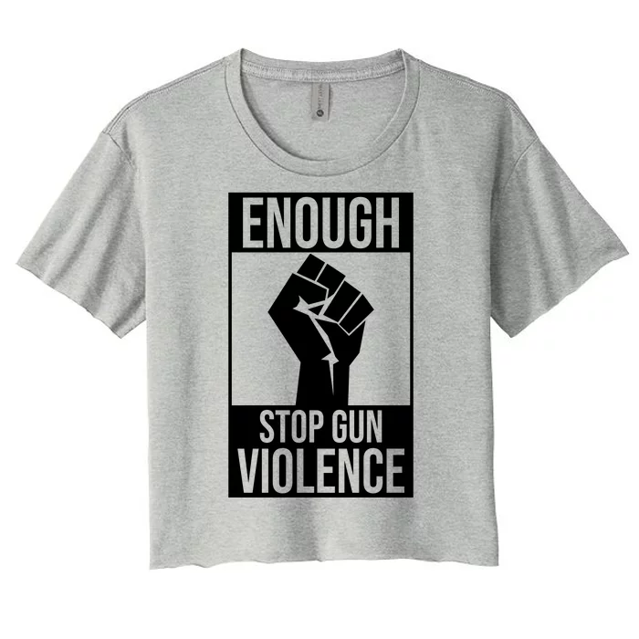 Enough Stop The Violence Fist Women's Crop Top Tee