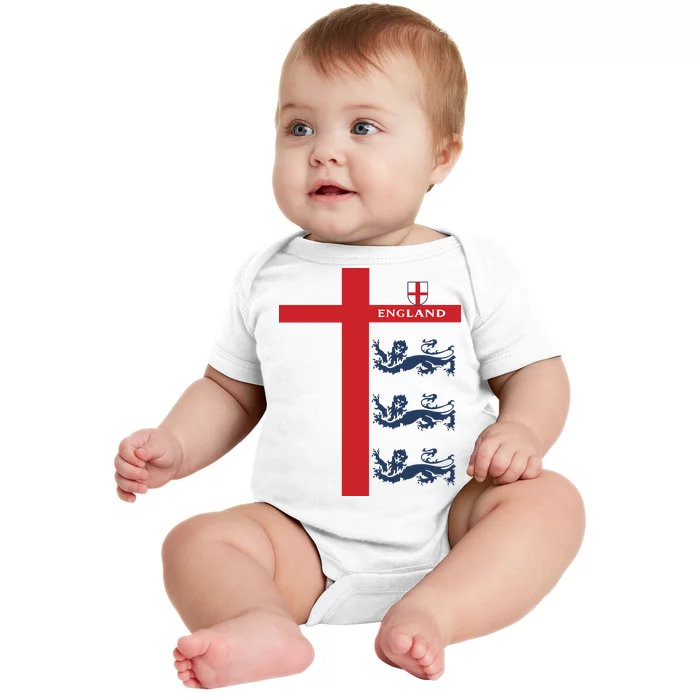 England Soccer Three Lions Flag Baby Bodysuit