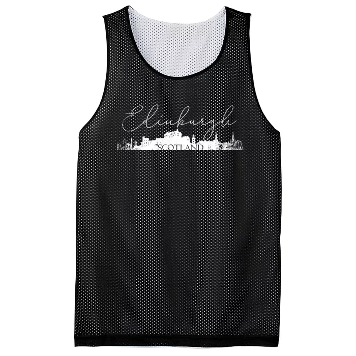 Edinburgh Scotland Tourist Graphic Skyline City Gift Mesh Reversible Basketball Jersey Tank