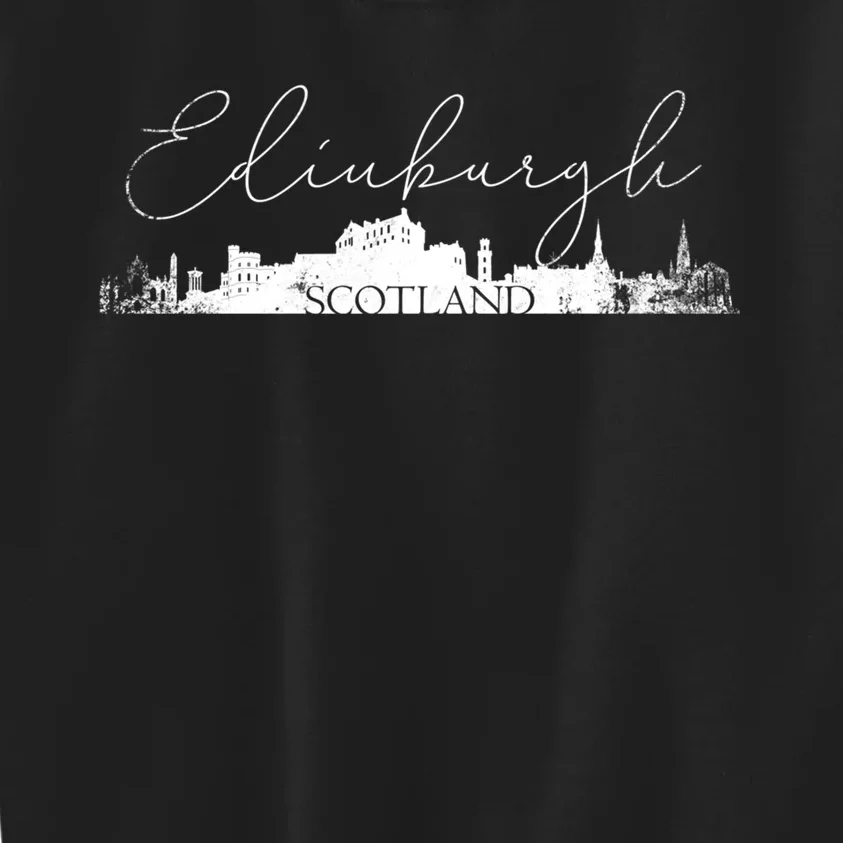 Edinburgh Scotland Tourist Graphic Skyline City Gift Kids Sweatshirt