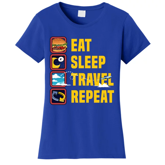 Eat Sleep Travel Repeat World Travel Lover Buddies Traveller Gift Women's T-Shirt