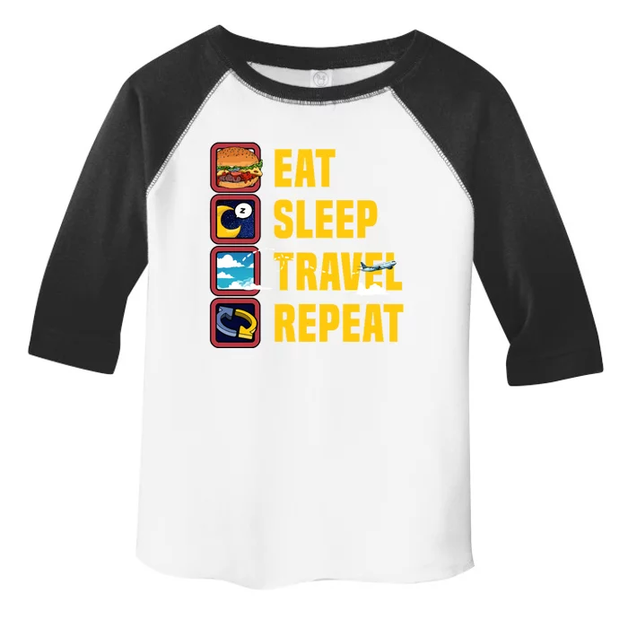 Eat Sleep Travel Repeat World Travel Lover Buddies Traveller Gift Toddler Fine Jersey T-Shirt