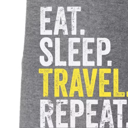 Eat Sleep Travel Repeat World Traveler Gift Doggie 3-End Fleece Hoodie