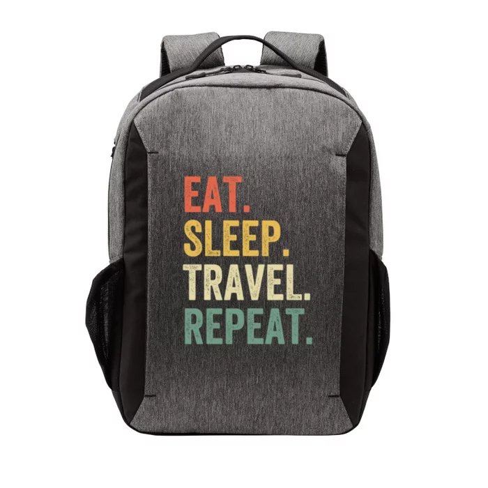 Eat Sleep Travel Repeat Funny Traveler Vintage Gift Vector Backpack