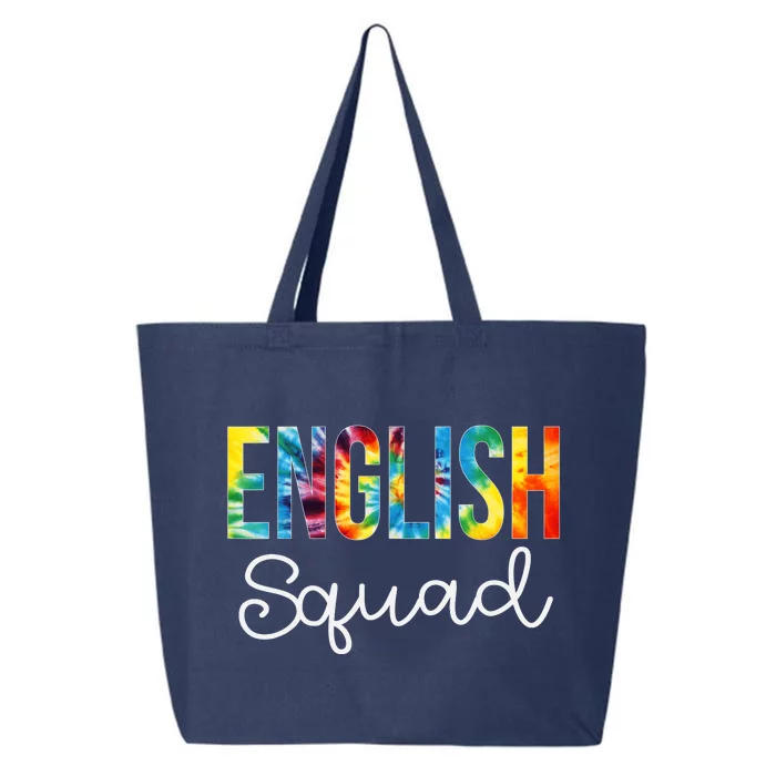 English Squad Tie Dye Appreciation Day Hello Back To School 25L Jumbo Tote