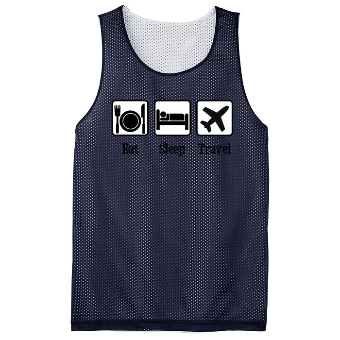 Eat Sleep Travel Gift Mesh Reversible Basketball Jersey Tank