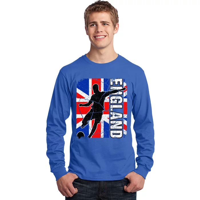 England Soccer Team British Flag Jersey Football Fans Long Sleeve Shirt