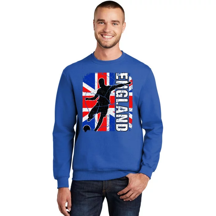 England Soccer Team British Flag Jersey Football Fans Tall Sweatshirt