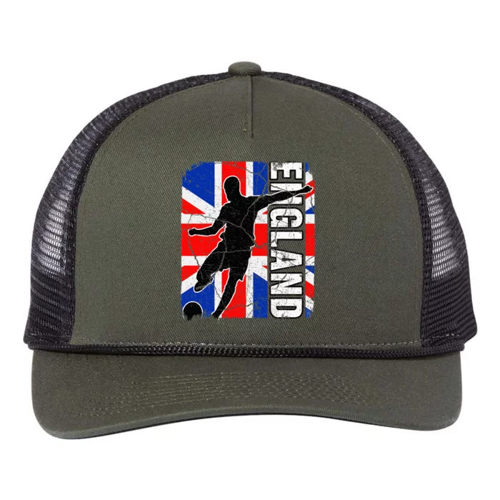 England Soccer Team British Flag Jersey Football Fans Retro Rope Trucker Hat Cap