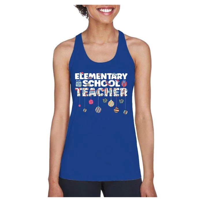 Eletary School Teacher Christmas Vibes Gift Women's Racerback Tank