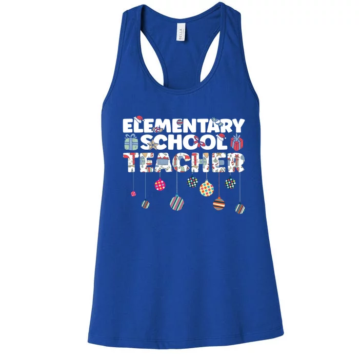 Eletary School Teacher Christmas Vibes Gift Women's Racerback Tank