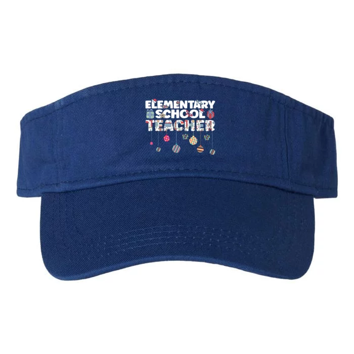 Eletary School Teacher Christmas Vibes Gift Valucap Bio-Washed Visor