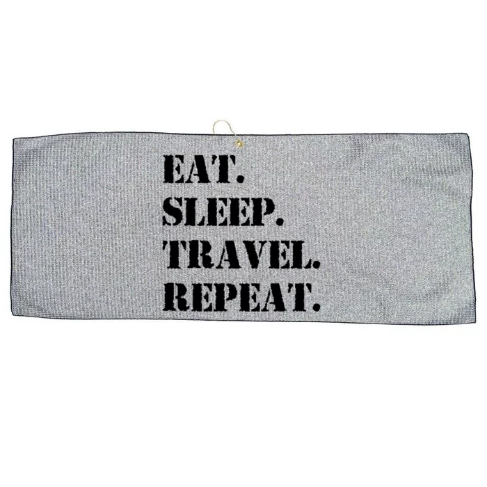 Eat Sleep Travel Repeat Gift Large Microfiber Waffle Golf Towel