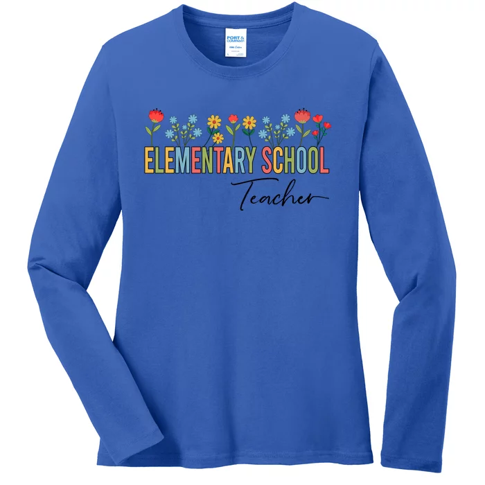 Eletary School Teacher Wildflowers Back To School Gift Ladies Long Sleeve Shirt