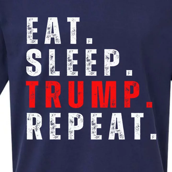 Eat Sleep Trump Repeat For President Trump 2024 Reelection Sueded Cloud Jersey T-Shirt