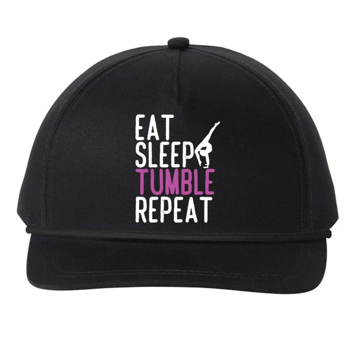 Eat Sleep Tumble Repeat Gymnastics Gymnast Quote Gift Snapback Five-Panel Rope Hat