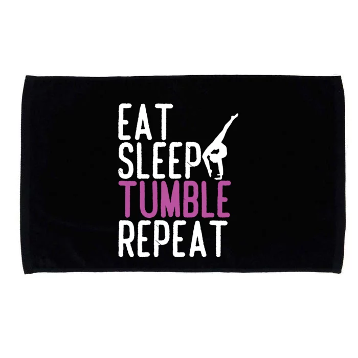 Eat Sleep Tumble Repeat Gymnastics Gymnast Quote Gift Microfiber Hand Towel