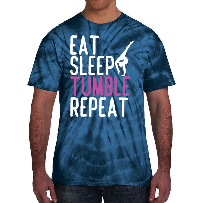 Eat Sleep Tumble Repeat Gymnastics Gymnast Quote Gift Tie-Dye T-Shirt