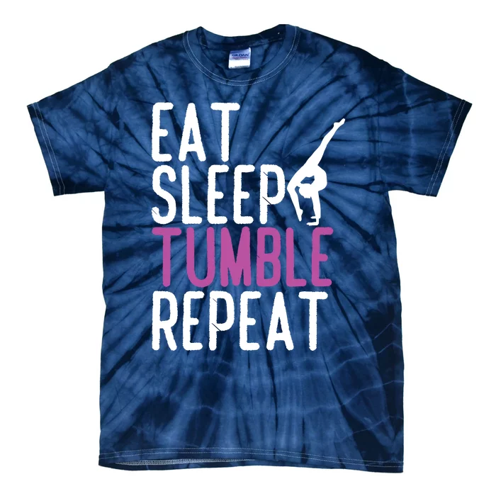 Eat Sleep Tumble Repeat Gymnastics Gymnast Quote Gift Tie-Dye T-Shirt