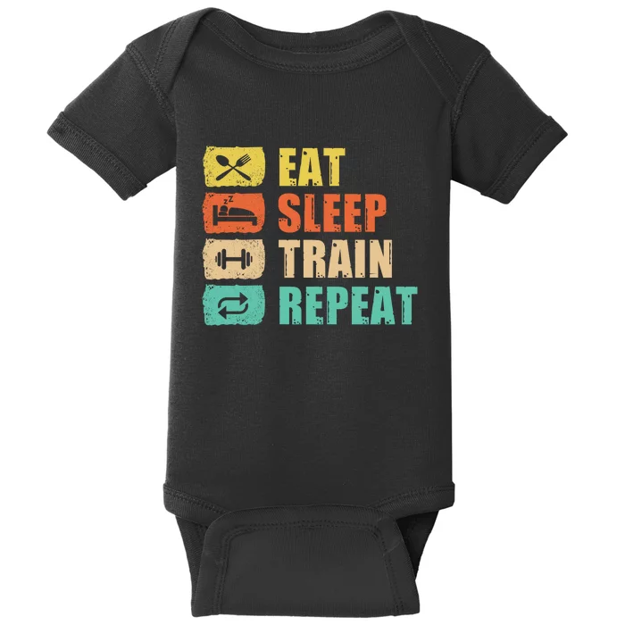 Eat Sleep Train Repeat Baby Bodysuit