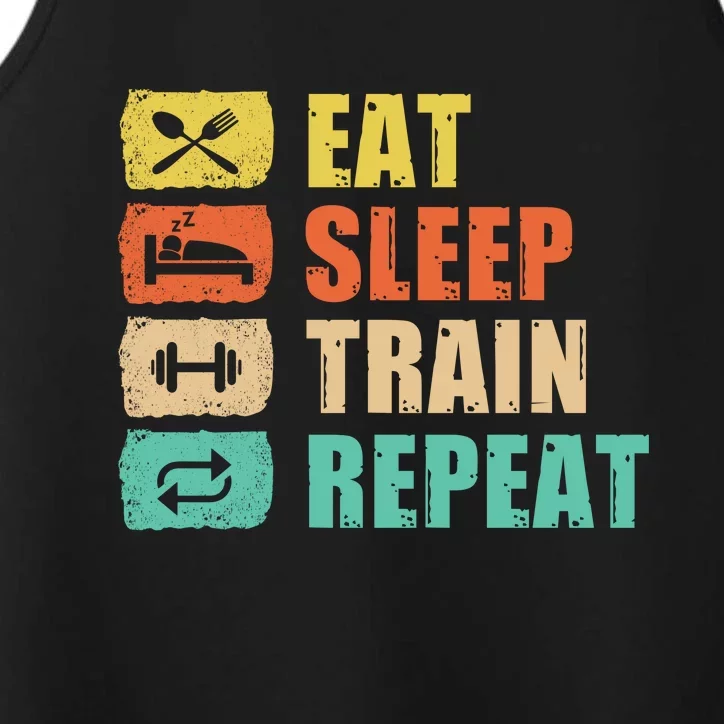 Eat Sleep Train Repeat Performance Tank