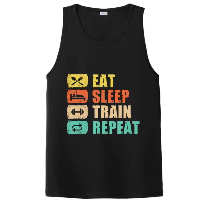 Eat Sleep Train Repeat Performance Tank