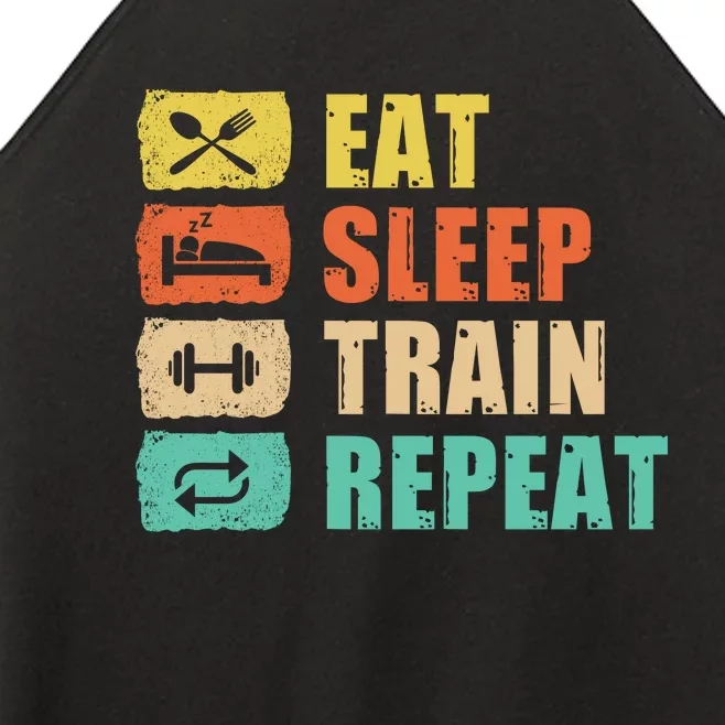 Eat Sleep Train Repeat Women’s Perfect Tri Rocker Tank