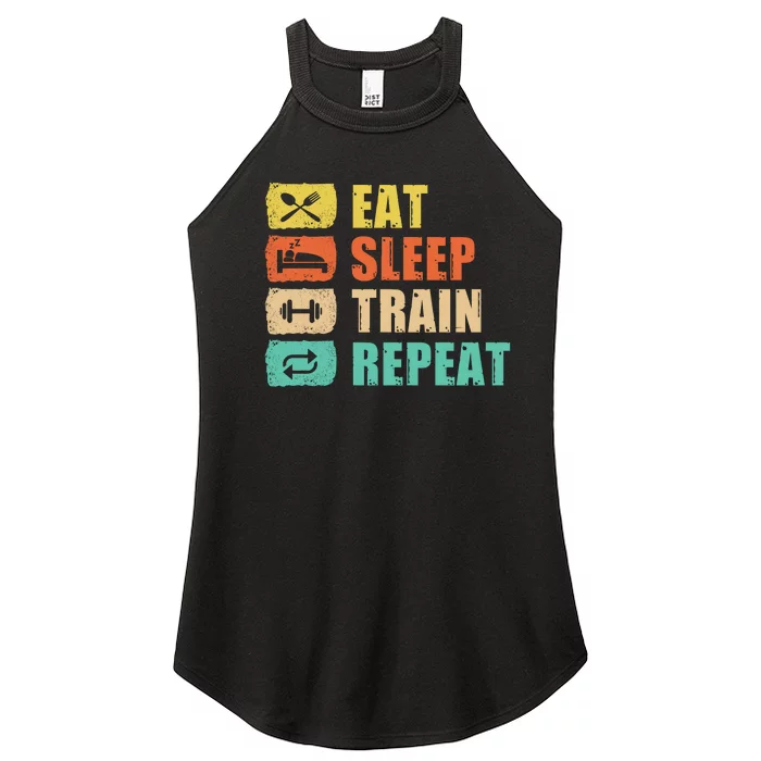 Eat Sleep Train Repeat Women’s Perfect Tri Rocker Tank