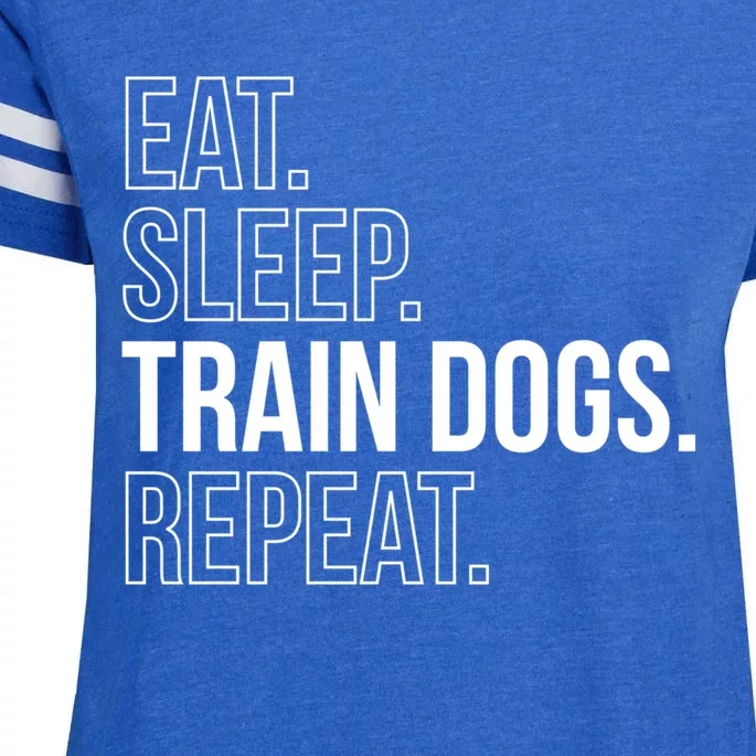 Eat Sleep Train Dogs Repeat Dog Trainer Meaningful Gift Enza Ladies Jersey Football T-Shirt