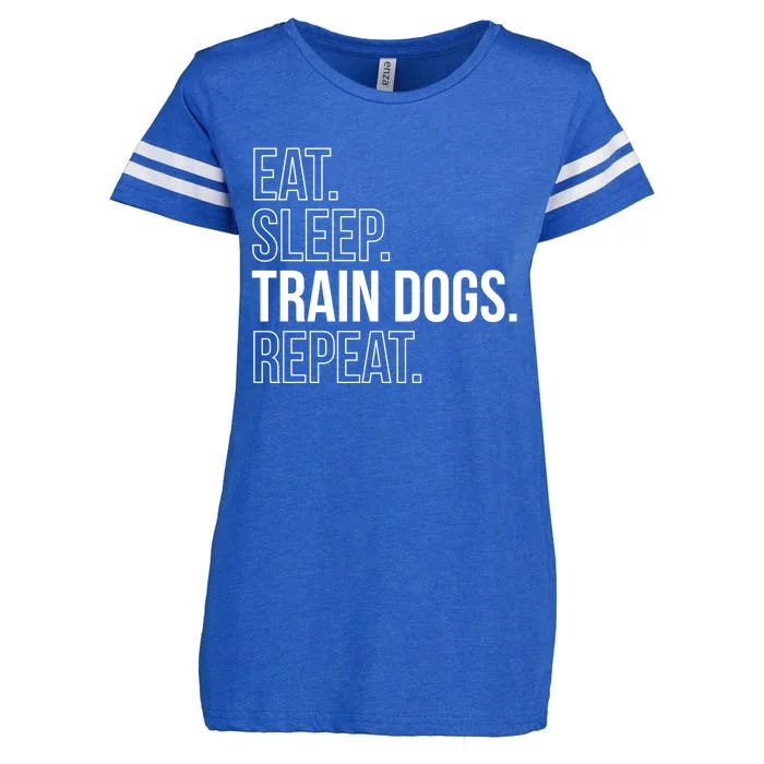 Eat Sleep Train Dogs Repeat Dog Trainer Meaningful Gift Enza Ladies Jersey Football T-Shirt