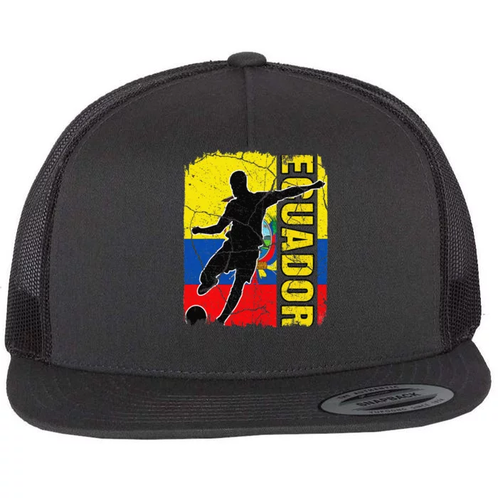 Ecuadorian Soccer Team Ecuador Flag Jersey Football Fans Flat Bill Trucker Hat