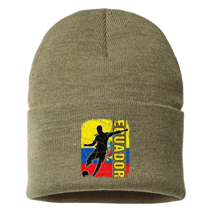 Ecuadorian Soccer Team Ecuador Flag Jersey Football Fans Sustainable Knit Beanie