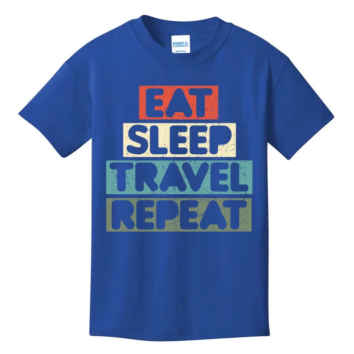 Eat Sleep Travel Beach Vacation Family Weekend Getaway Cool Gift Kids T-Shirt