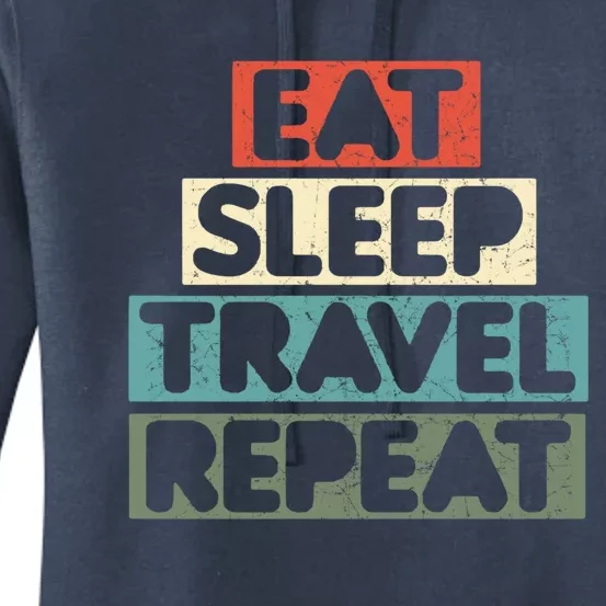 Eat Sleep Travel Beach Vacation Family Weekend Getaway Cool Gift Women's Pullover Hoodie