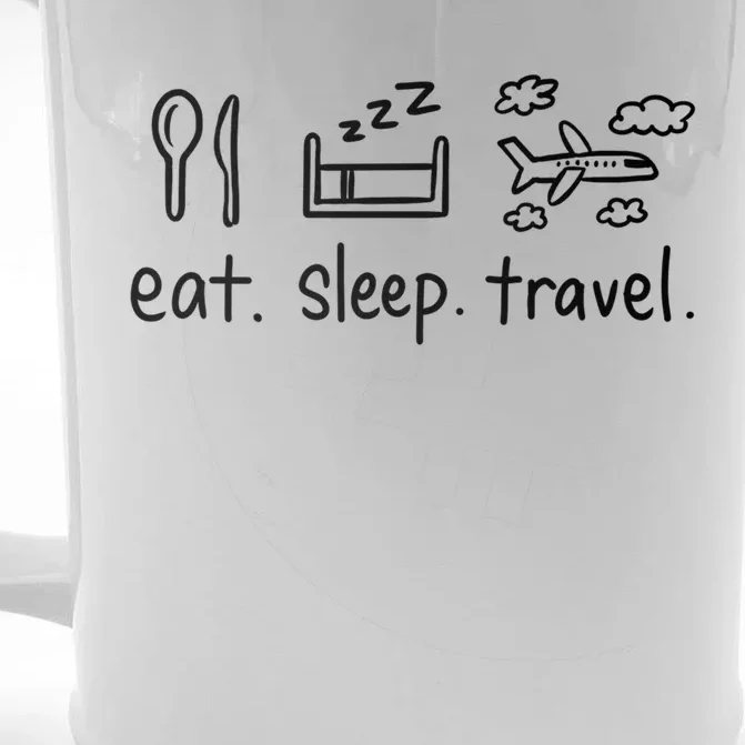 Eat Sleep Travel And Gift Front & Back Beer Stein