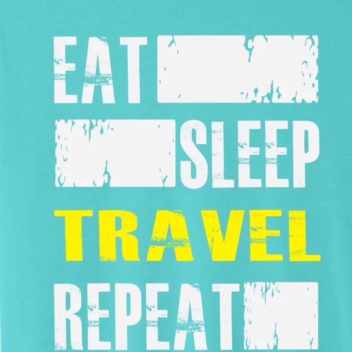 Eat Sleep Travel Repeat Gift Funny Traveler Meaningful Gift ChromaSoft Performance T-Shirt