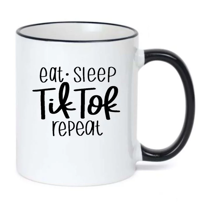 Eat Sleep Tiktok Repeat Black Color Changing Mug