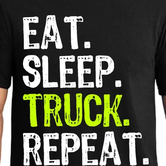 Eat Sleep Truck Repeat Trucker Driver Funny Pajama Set