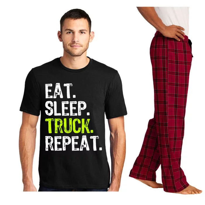 Eat Sleep Truck Repeat Trucker Driver Funny Pajama Set